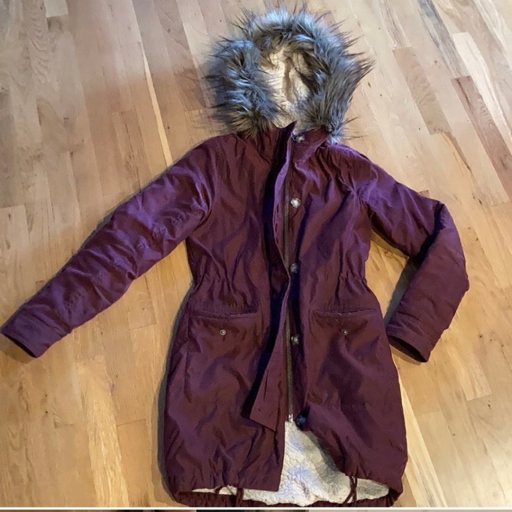 A&F Maroon parka